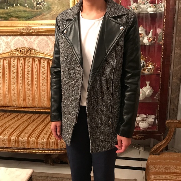 H&M Jackets & Blazers - BRAND NEW H&M tweed pleather coat